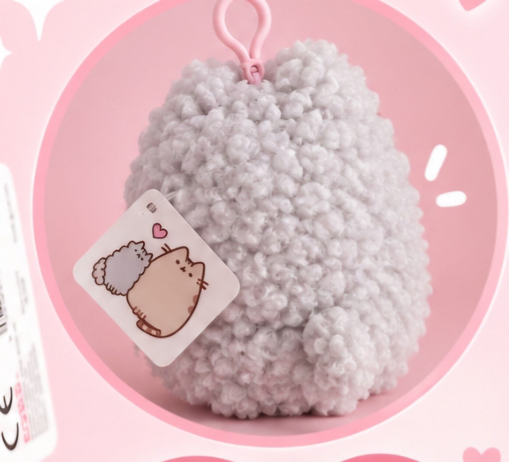 Pusheen Plush Keychain Stormy Grey Fuzzy Sherpa NWT 3