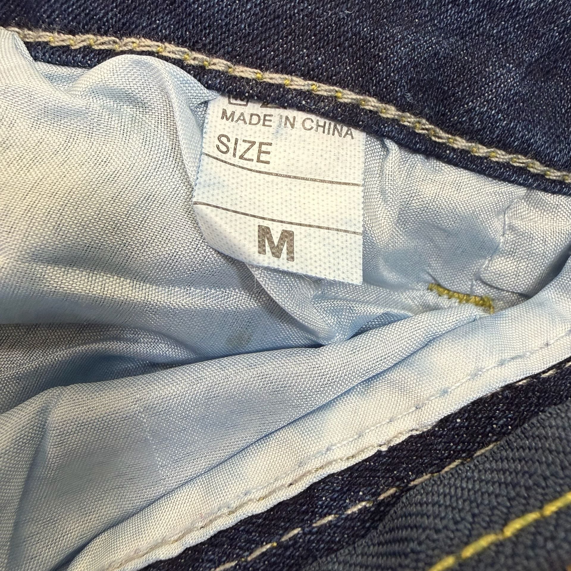 Casual Jeans Medium Adult Blue Denim Flared Distressed Hem Dark Wash Womens Y2K 13