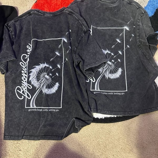 Beyond cure instagram brand Acid Wash Dandelion Black Vintage Graphic Tee