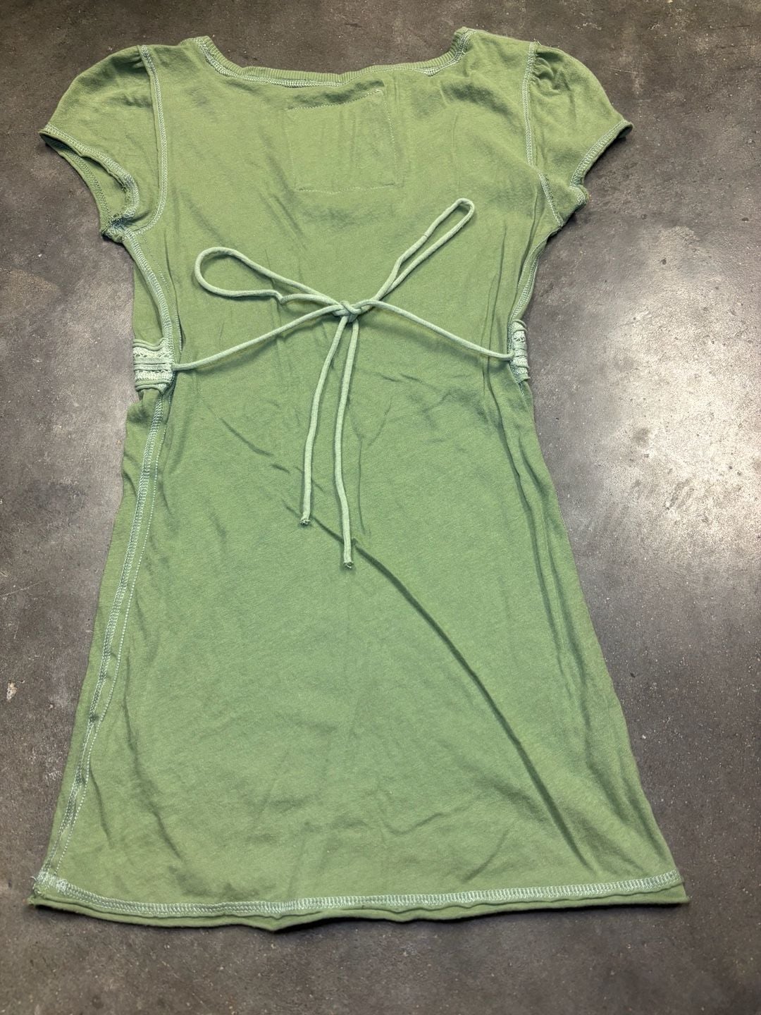 Abercrombie & Fitch Top Size S Green V-Neck Lace Y2K 9