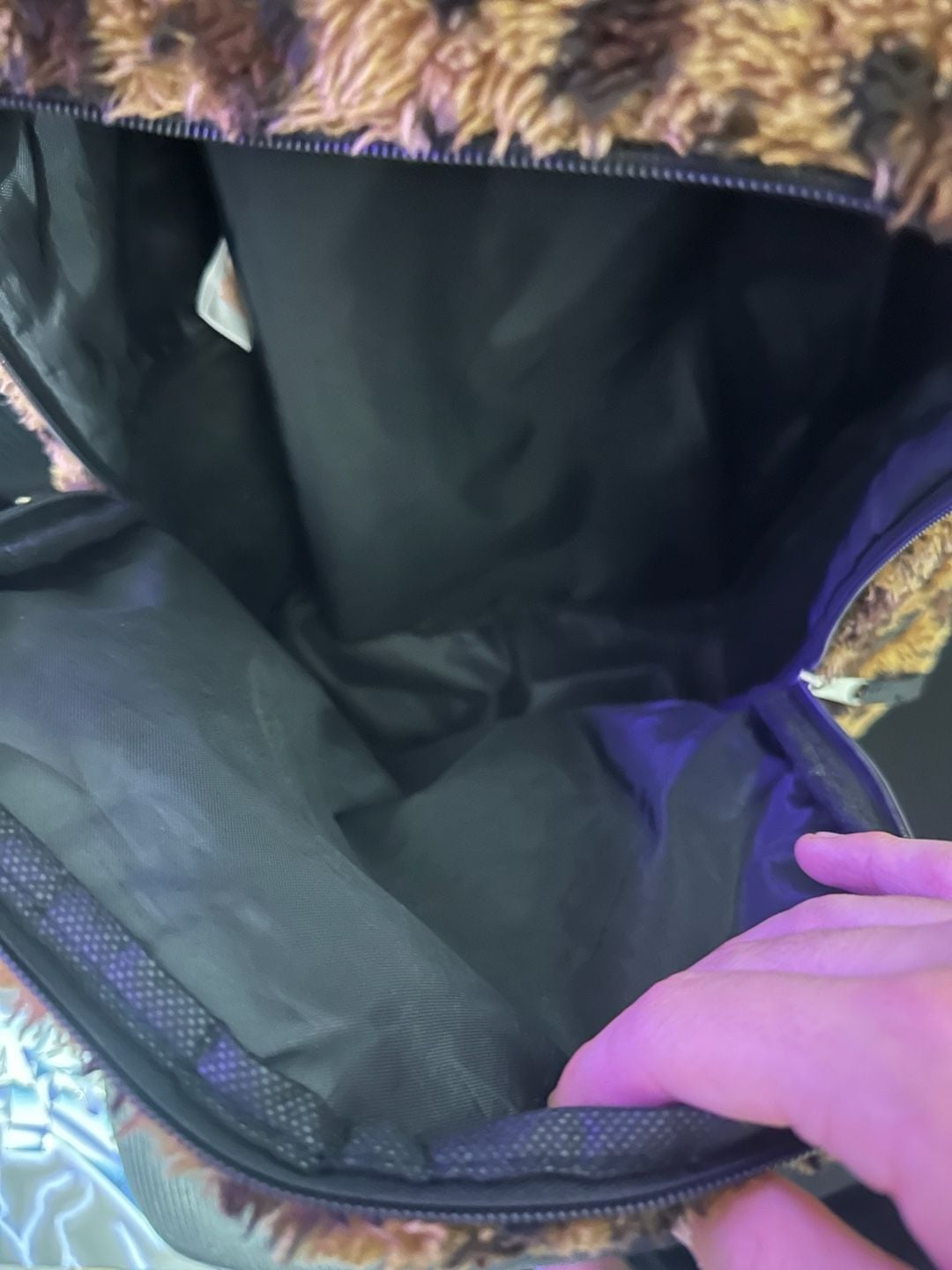 Y2K streetwear leopard backpack Fur Animal Print Backpack Leopard 3