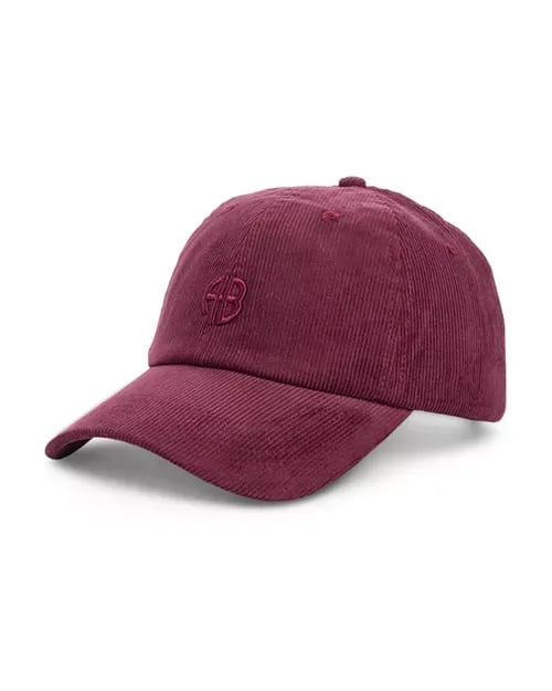 Anine Bing Corduroy Baseball Cap Burgundy NWT 2