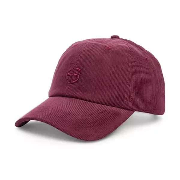 Anine Bing Corduroy Baseball Cap Burgundy  NWT