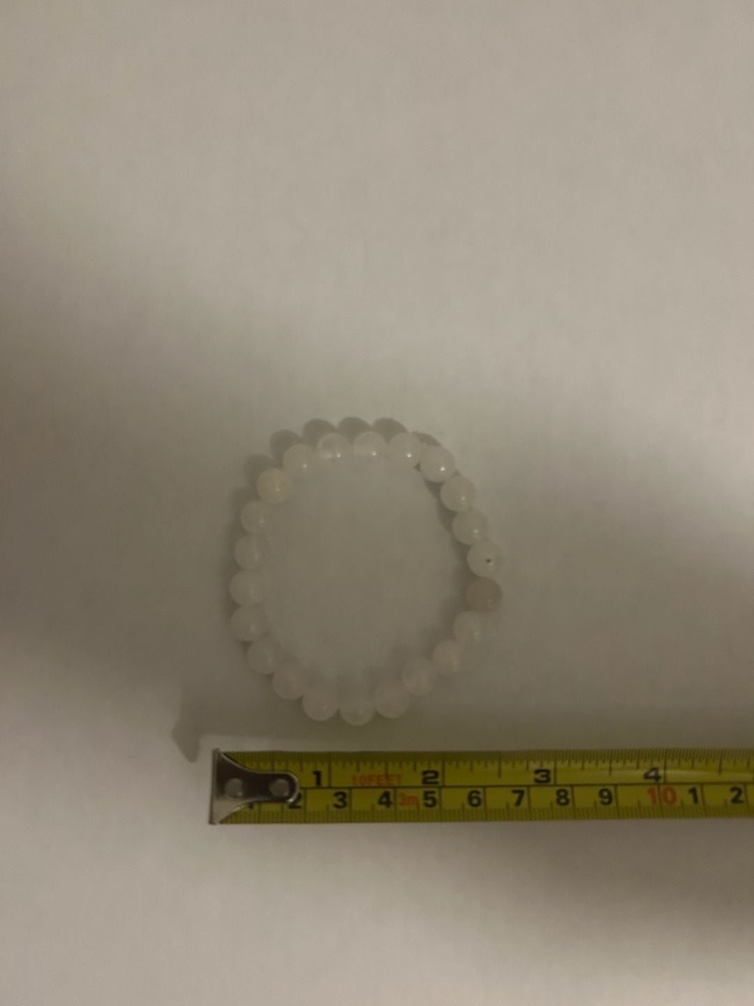 White Beaded Stretch Bracelet, Natural Gemstone Crystal Bead Jewelry 3