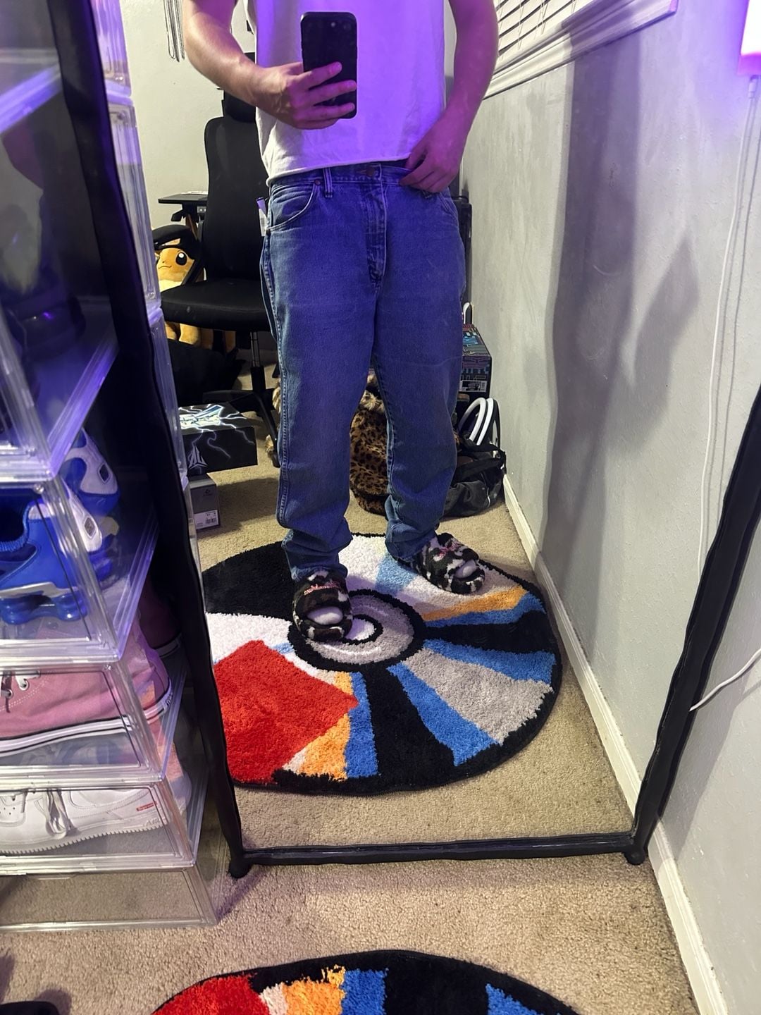 Y2k streetwear Wrangler bootcut Fit Jeans Blue Denim 2