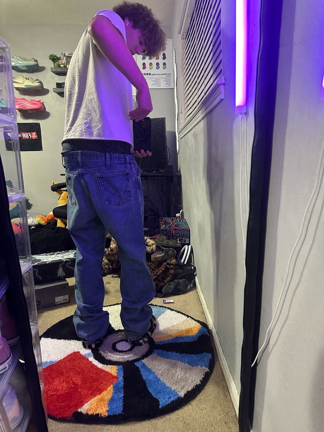 Y2k streetwear Wrangler bootcut Fit Jeans Blue Denim 3