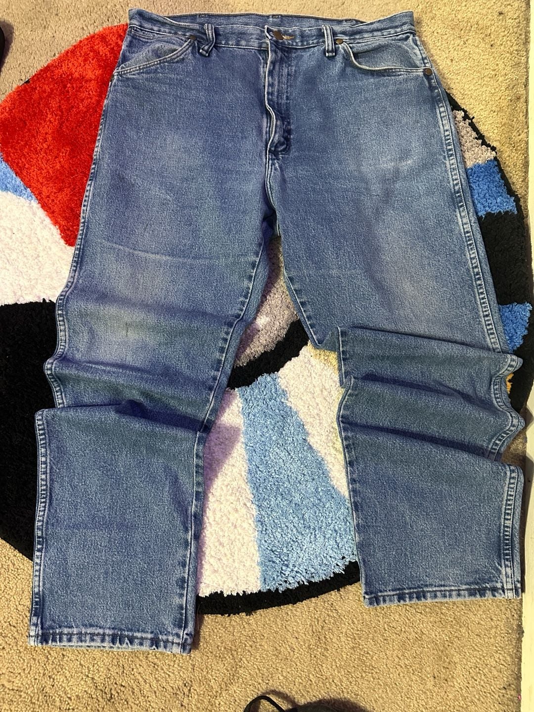 Y2k streetwear Wrangler bootcut Fit Jeans Blue Denim 4