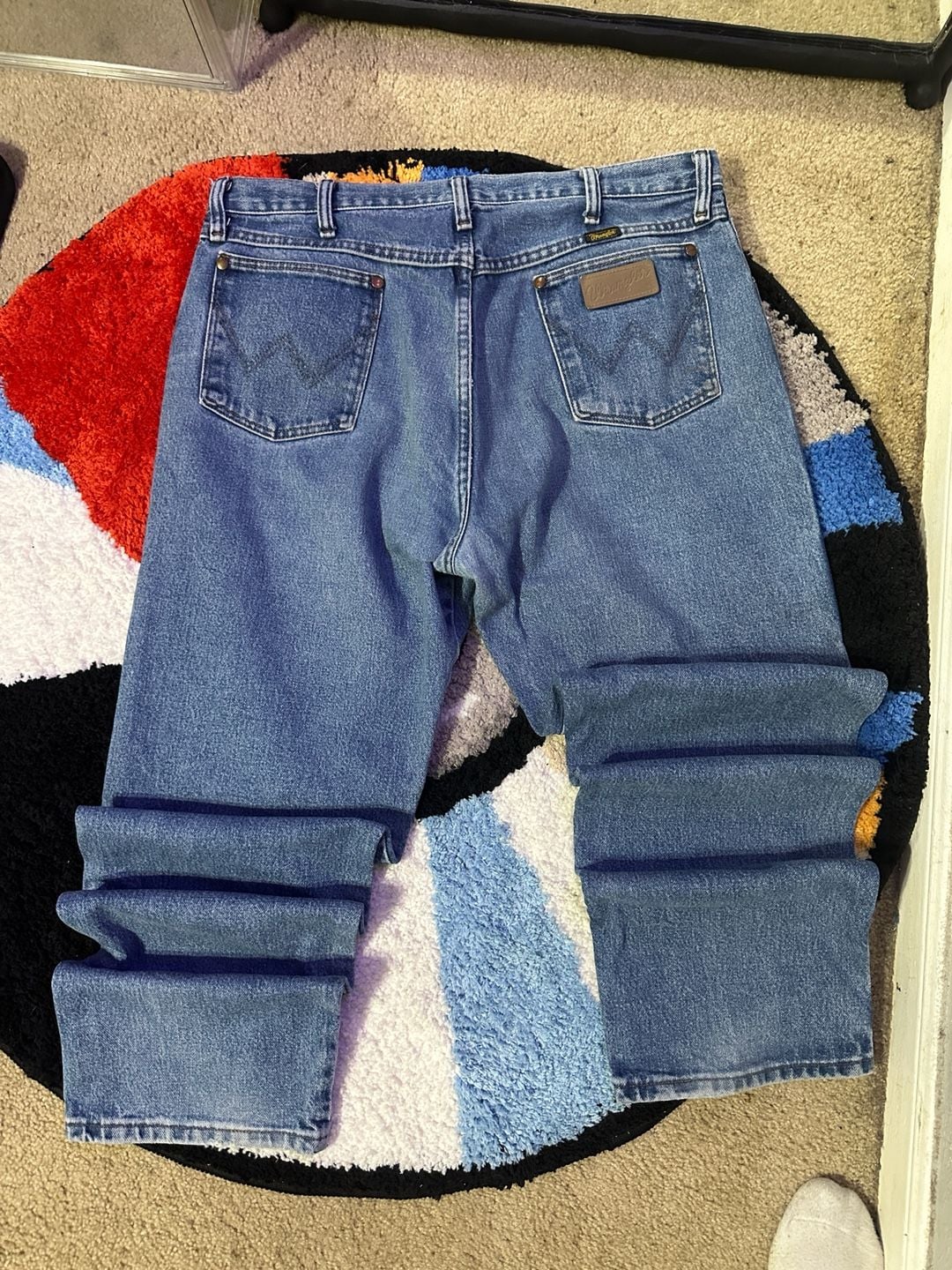 Y2k streetwear Wrangler bootcut Fit Jeans Blue Denim 5