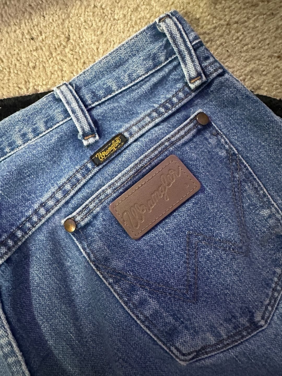 Y2k streetwear Wrangler bootcut Fit Jeans Blue Denim 6