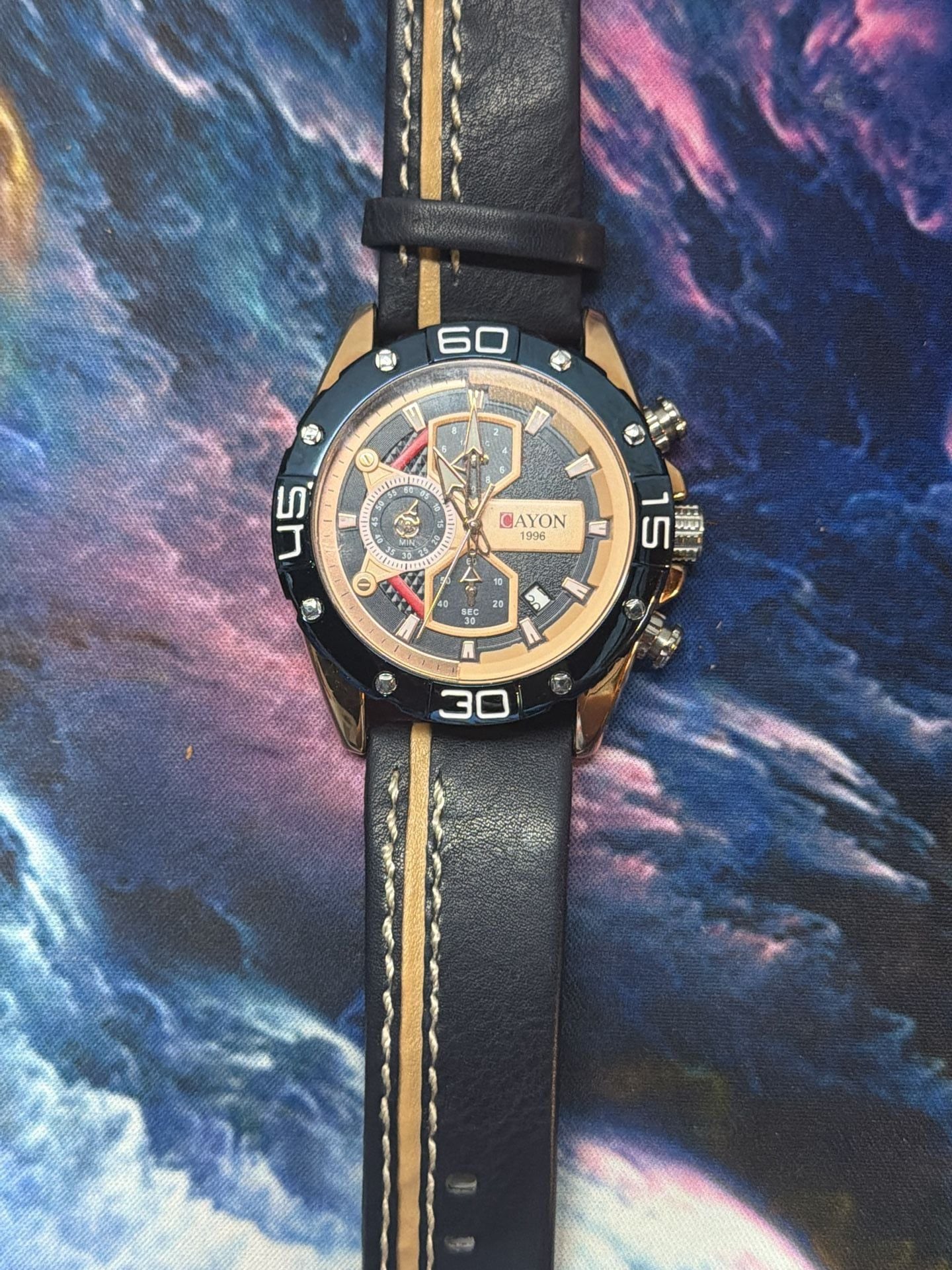 Naviforce NF8018 Chronograph Watch Rose Gold Black 3