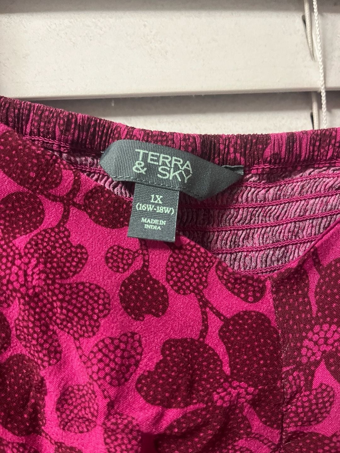 Terra & Sky Peplum Sweetheart Top Size 1X (16W-18W) Pink Floral 4