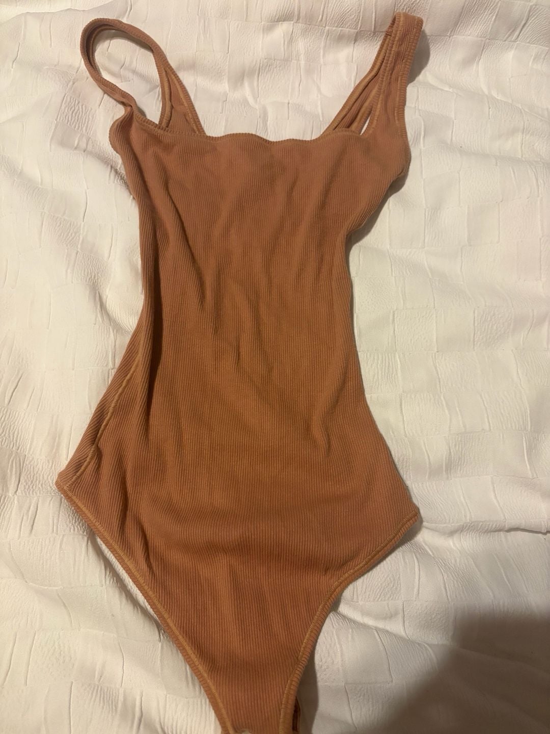 SKIMS Bodysuit Size XXS Sedona Ribbed Square Neck 3