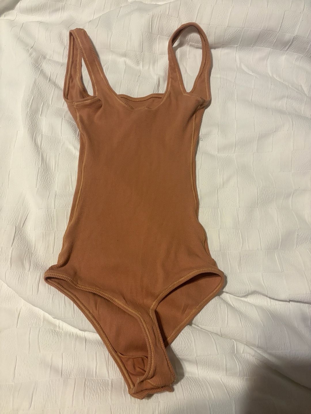SKIMS Bodysuit Size XXS Sedona Ribbed Square Neck 5