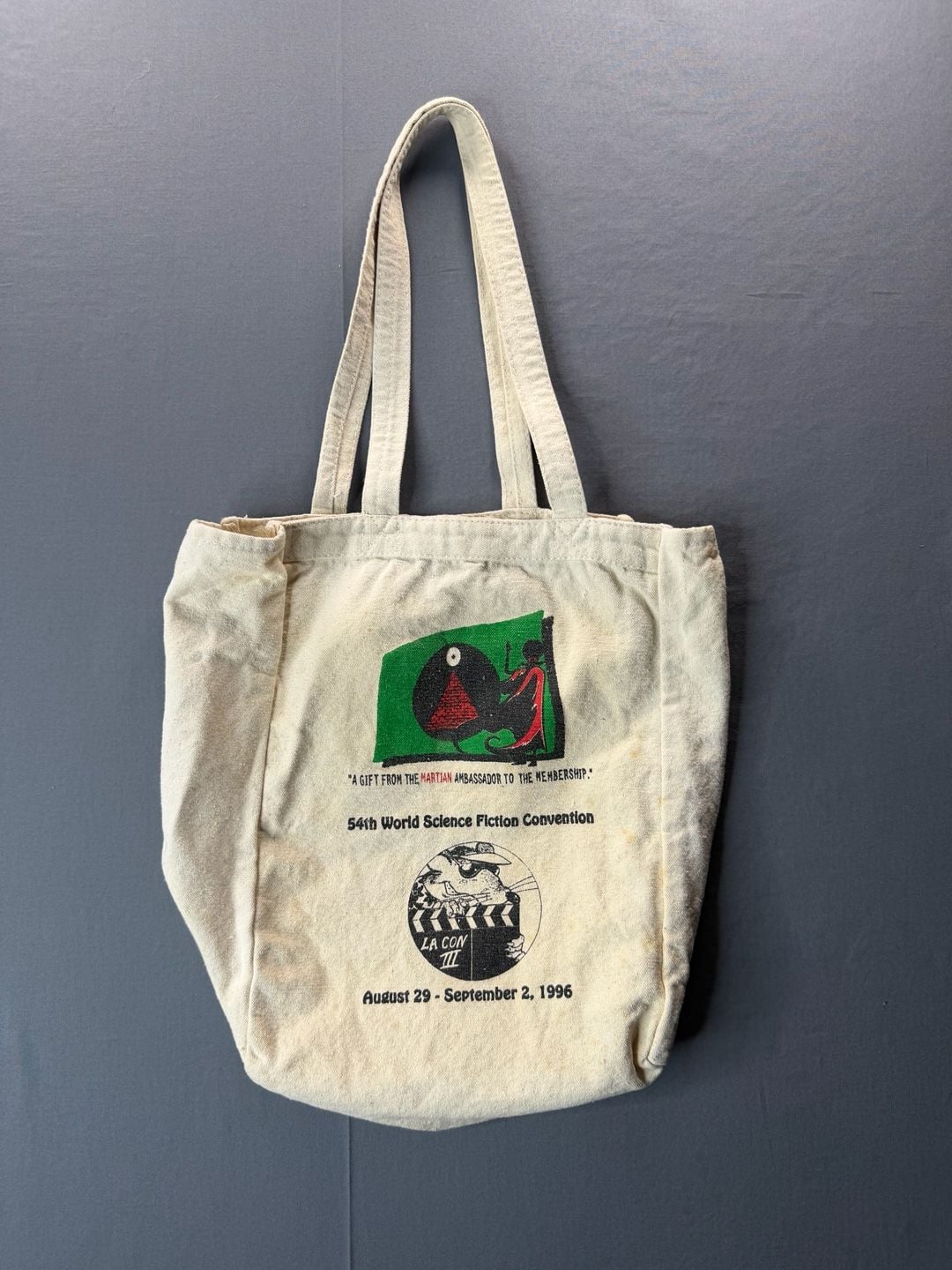 Rare 1996 Los Angeles Comic Book ScienceFiction Convention Tote Bag Mars Attacks 4