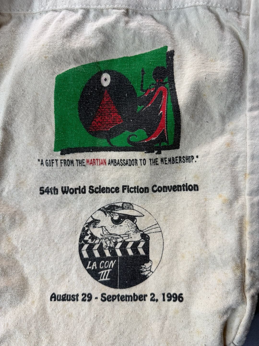 Rare 1996 Los Angeles Comic Book ScienceFiction Convention Tote Bag Mars Attacks 5