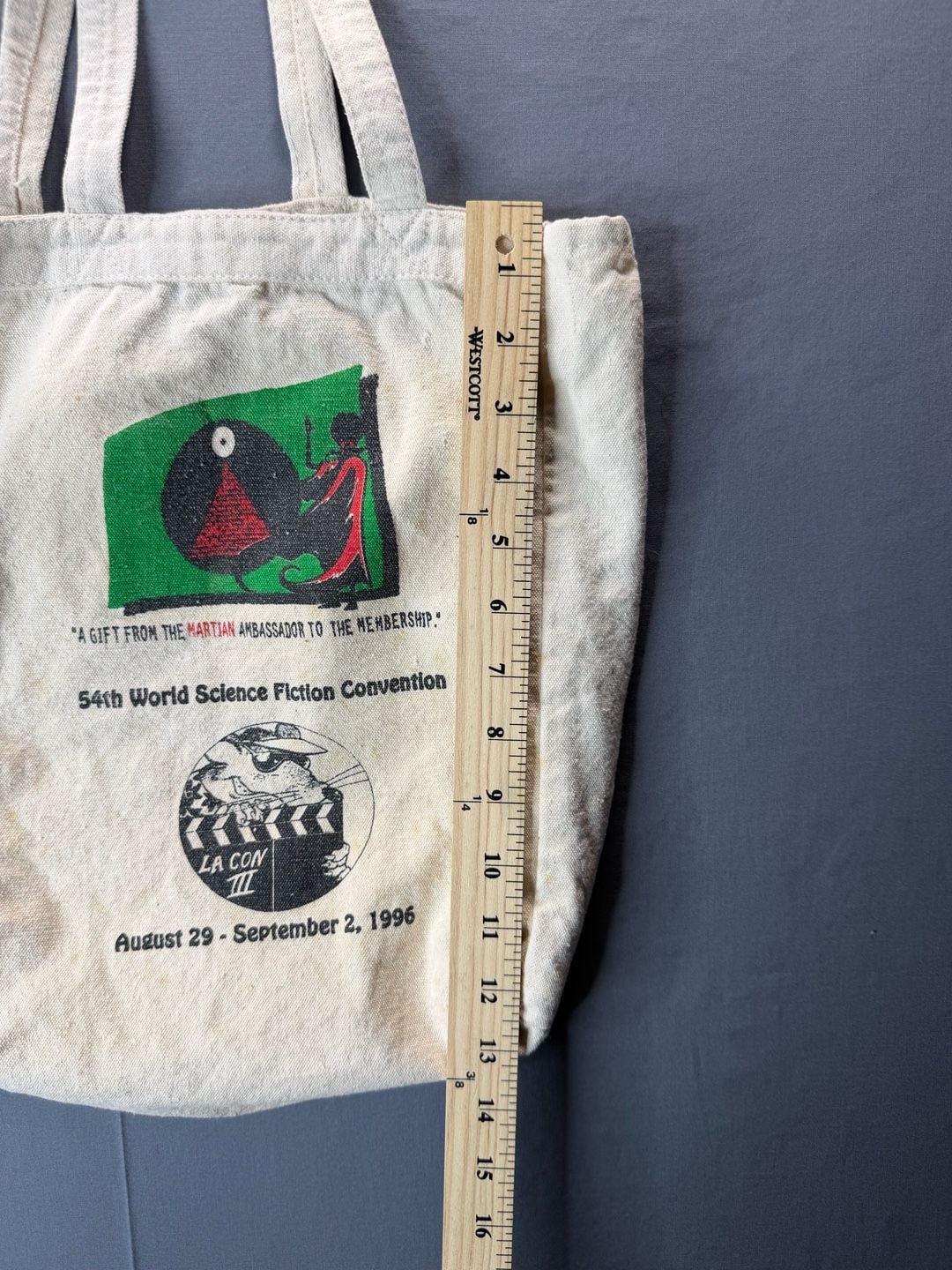 Rare 1996 Los Angeles Comic Book ScienceFiction Convention Tote Bag Mars Attacks 6