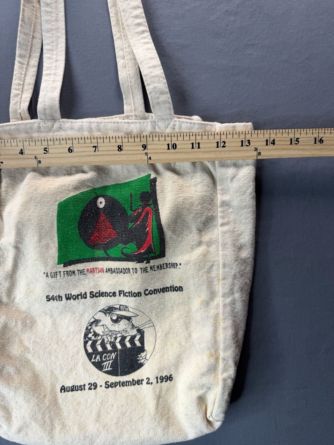 Rare 1996 Los Angeles Comic Book ScienceFiction Convention Tote Bag Mars Attacks 7