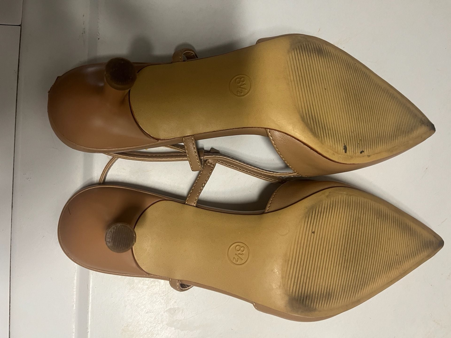 A New Day Annette Slingback Kitten Heels Size 8.5 Tan Pointed Toe 4