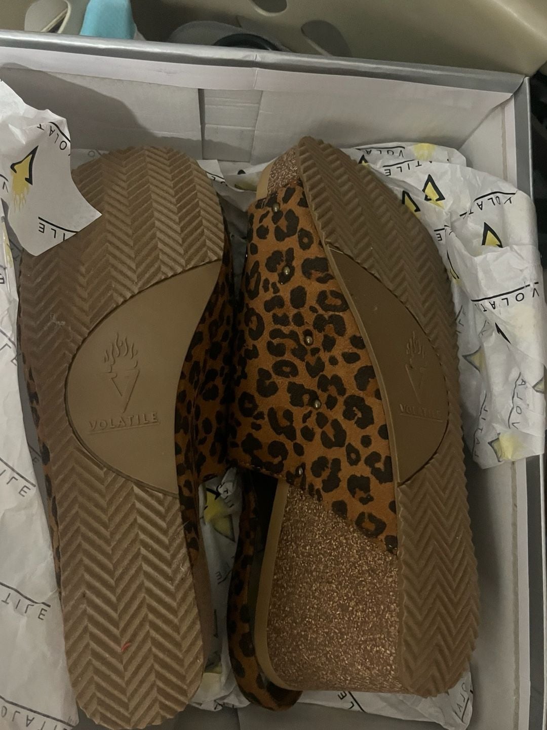 Volatile Division Platform Wedge Sandal Size 10 Leopard 2