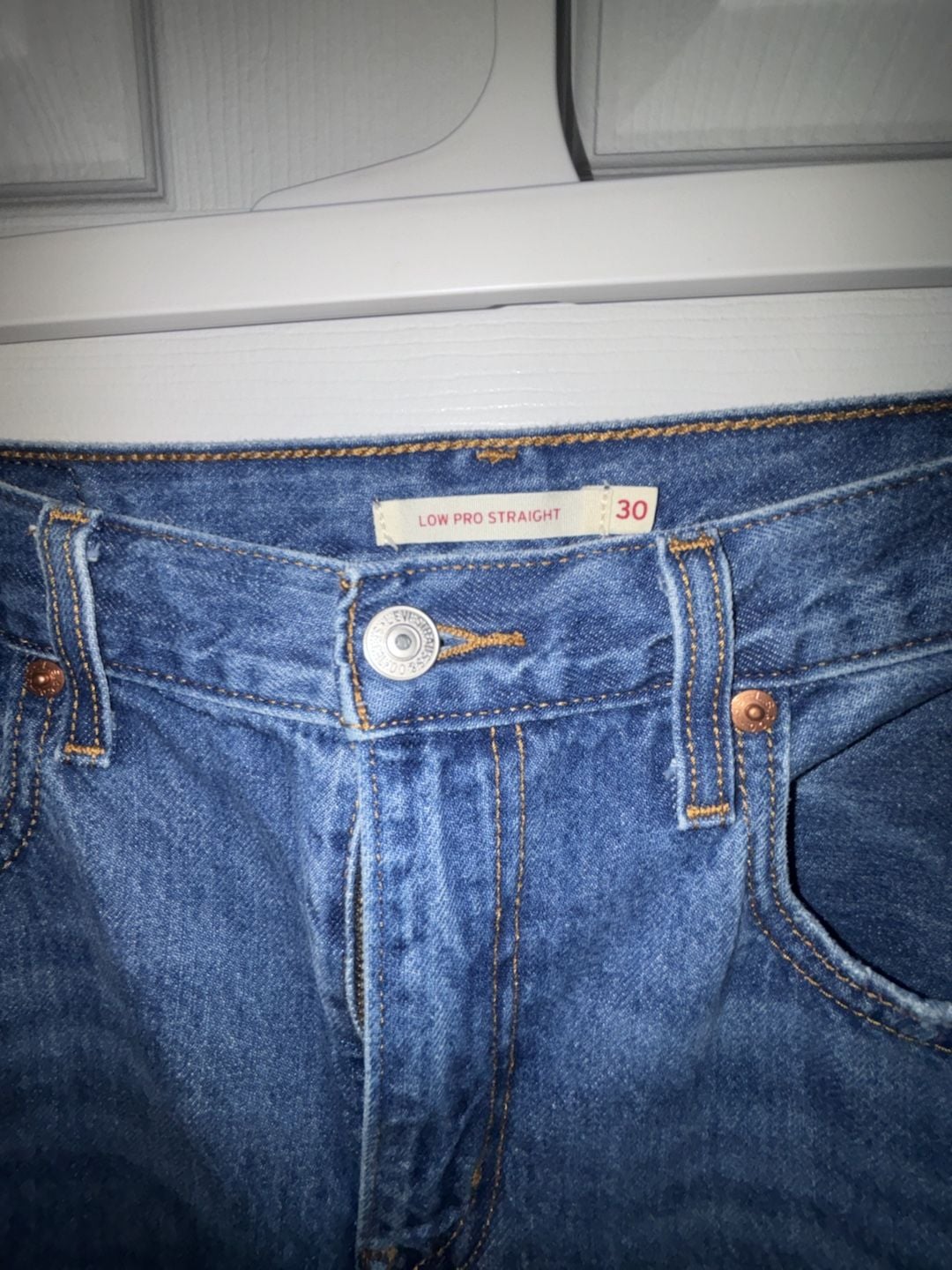 Levi's Low Pro Straight Jeans Size 30 Distressed 5