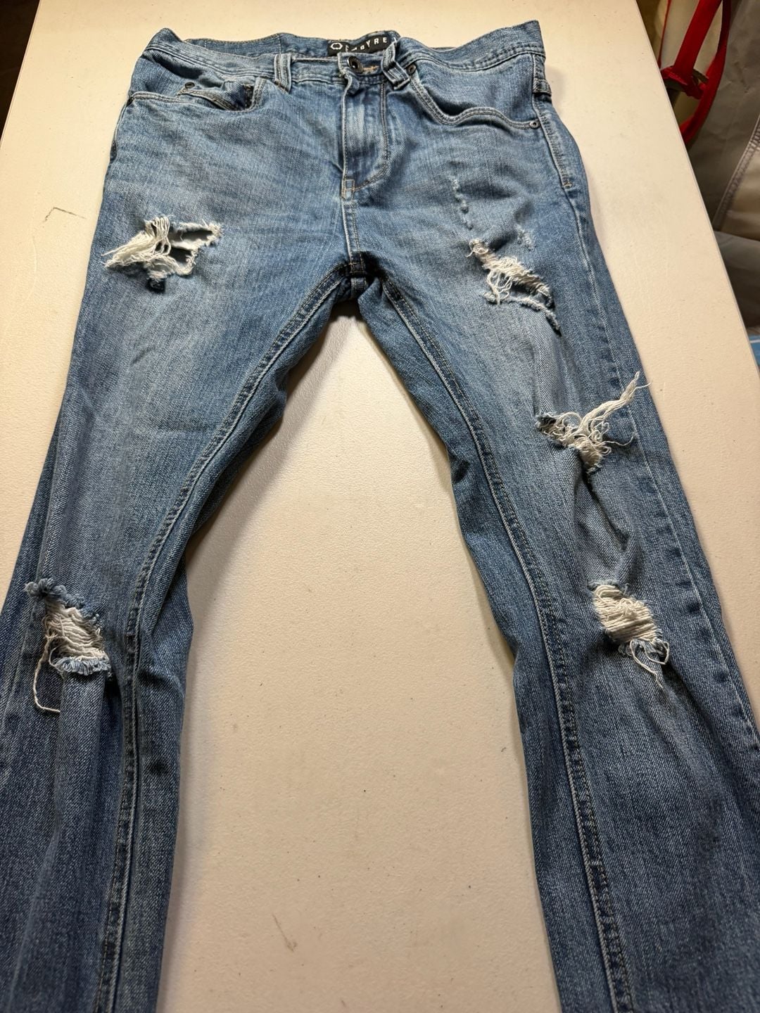 Empyre Distressed Skinny Jeans 28x25 Blue Denim 2