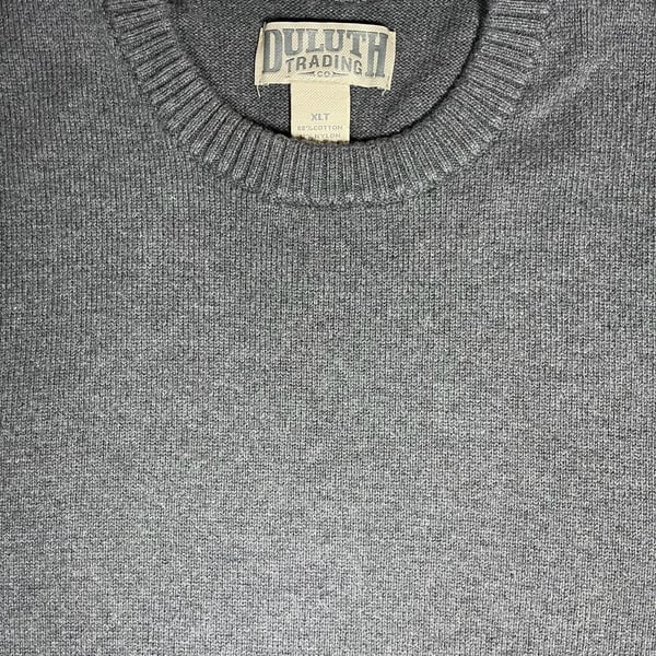 Duluth Trading Co Sweater Size XLT Gray Cotton Blend Crew Neck
