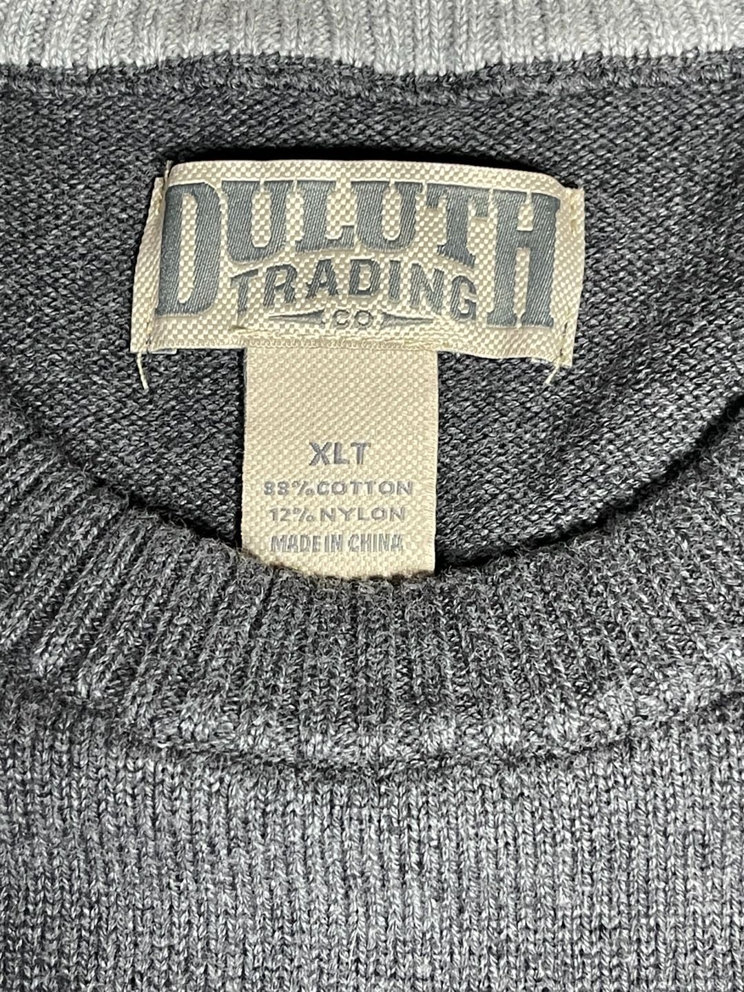 Duluth Trading Co Sweater Size XLT Gray Cotton Blend Crew Neck 3