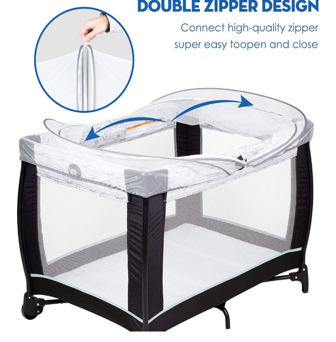 Bebewood Universal Mosquito Net For Baby Playpen BR-MNP Black 2