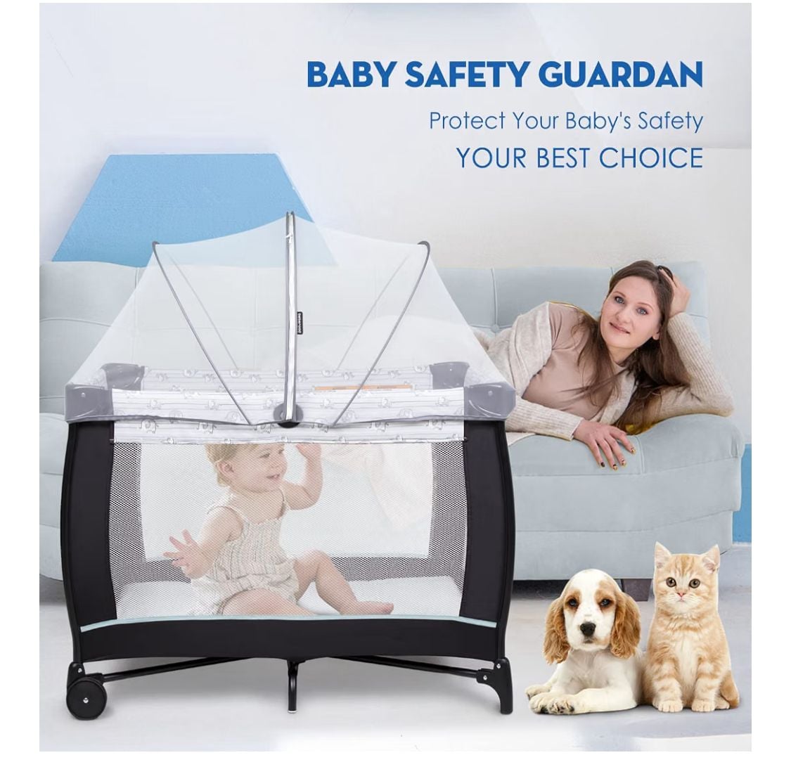 Bebewood Universal Mosquito Net For Baby Playpen BR-MNP Black 3