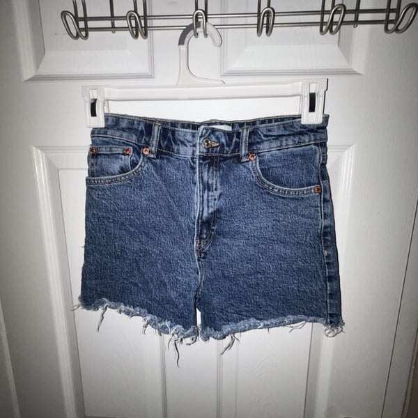Zara Denim Cut-Off Jean Shorts Blue