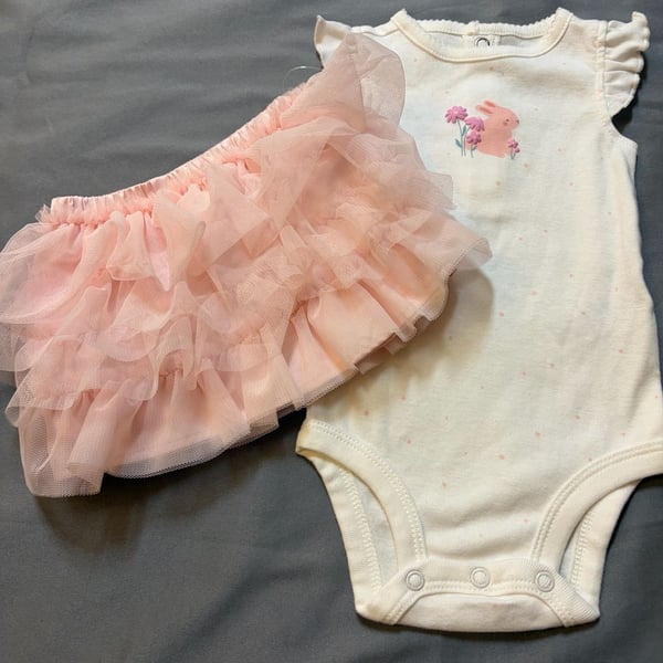 Carter's Just One You Bunny Tutu Skirt Set Size 3m Pink White