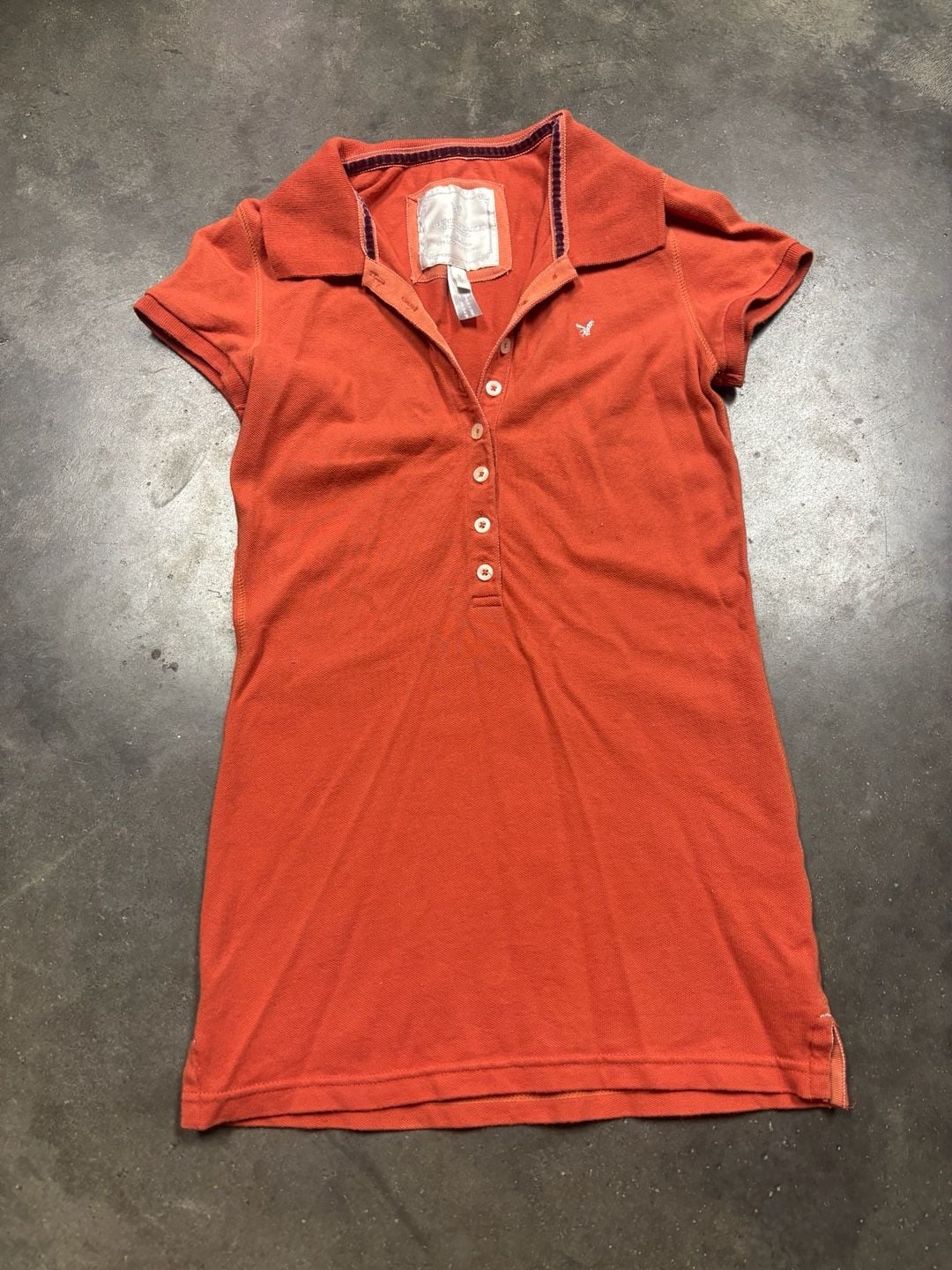 American Eagle Polo Shirt Orange Short Sleeve 5