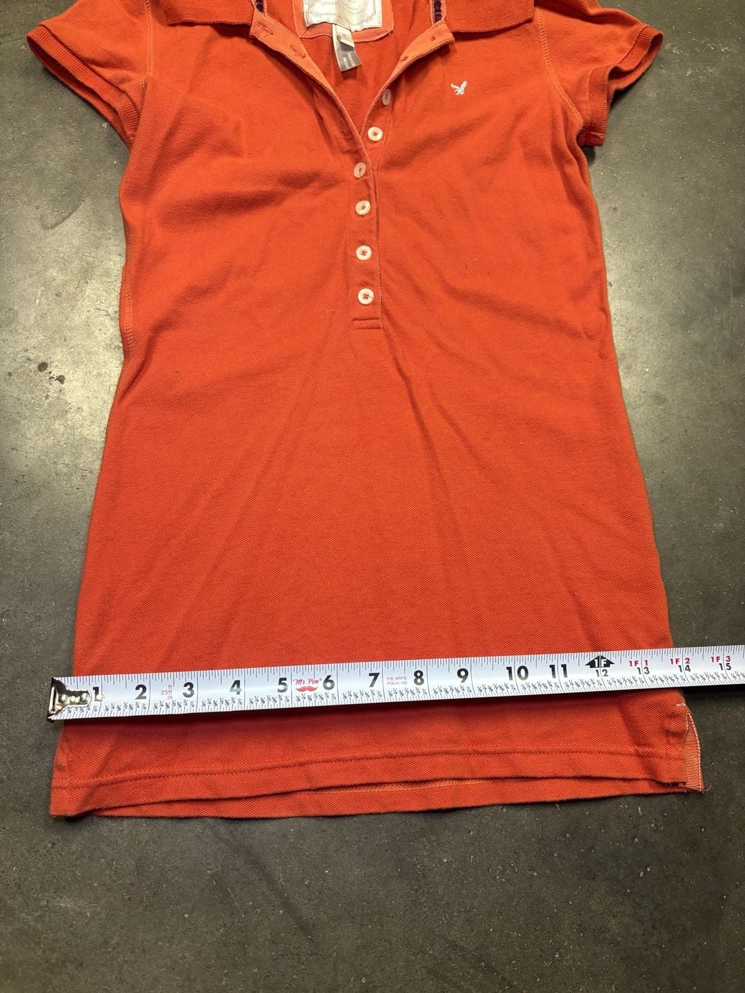 American Eagle Polo Shirt Orange Short Sleeve 6