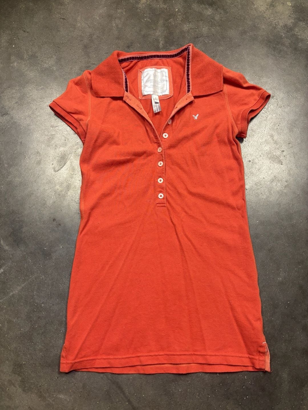 American Eagle Polo Shirt Orange Short Sleeve 10