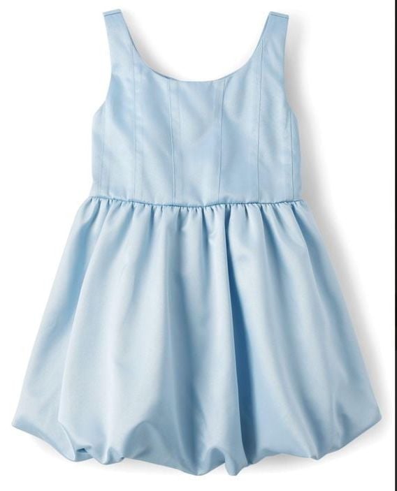 The Children's Place Girls Sleeveless Bubble Hem Dress Size 8 Blue 2
