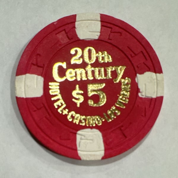 20th Century Hotel & Casino Las Vegas $5 Gaming Poker Chip