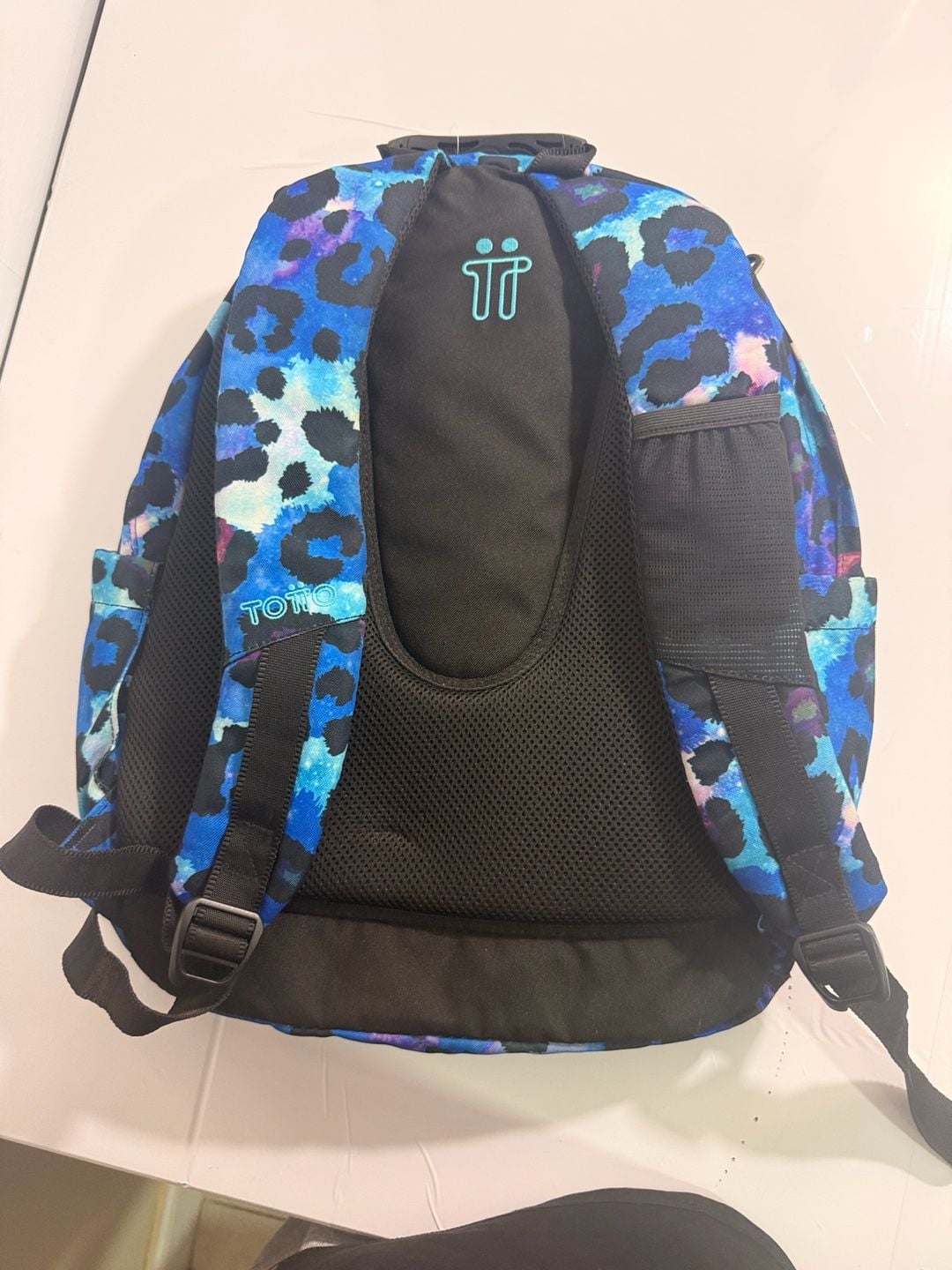 Totto Acuareles School Backpack Blue Leopard Print 6