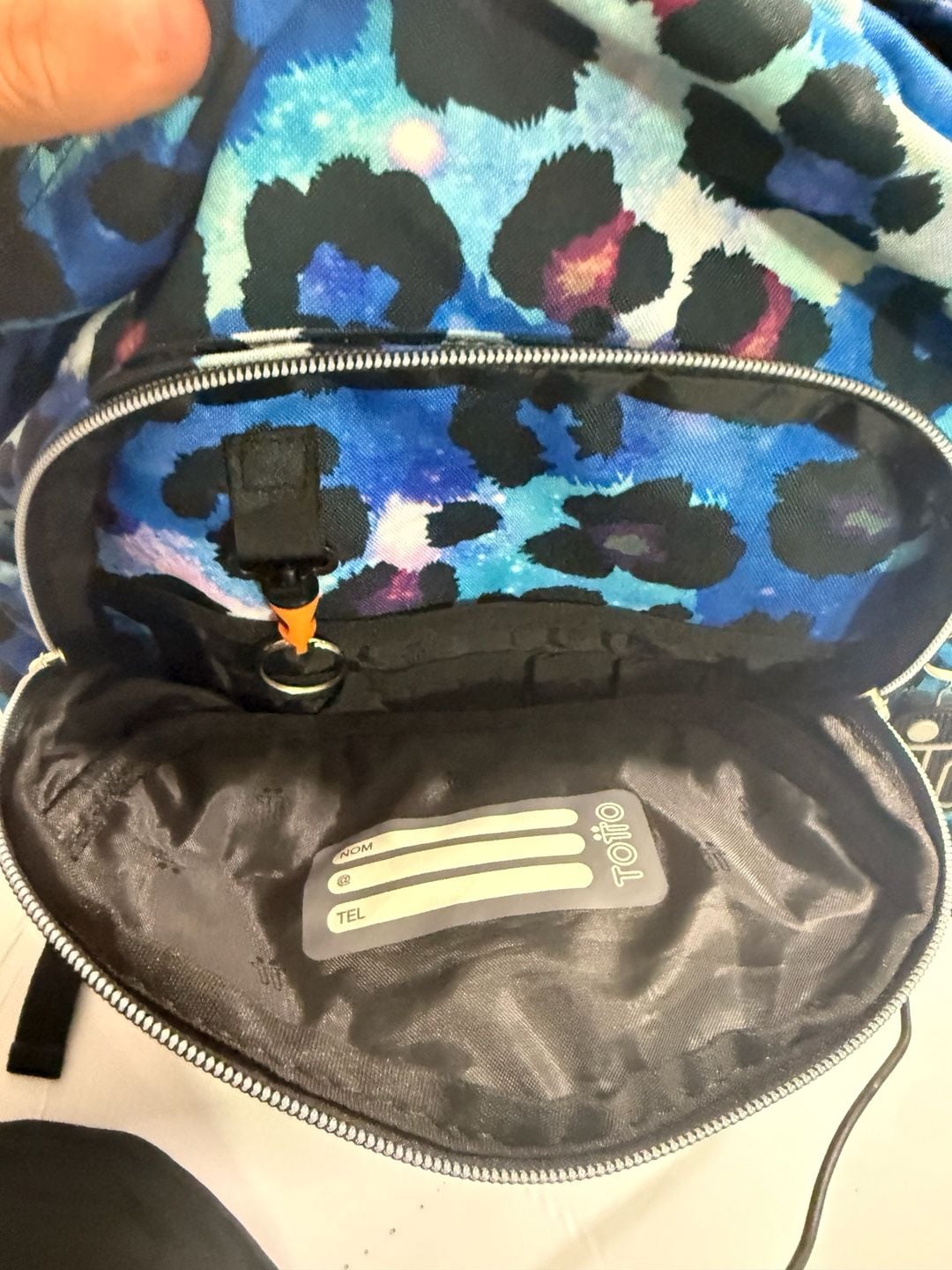 Totto Acuareles School Backpack Blue Leopard Print 7