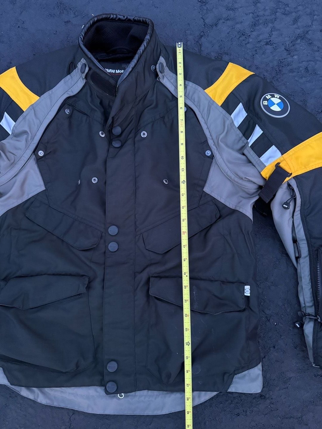 BMW Motorrad Rallye 3 Jacket Size 52 Black Yellow Motorcycle Touring 9