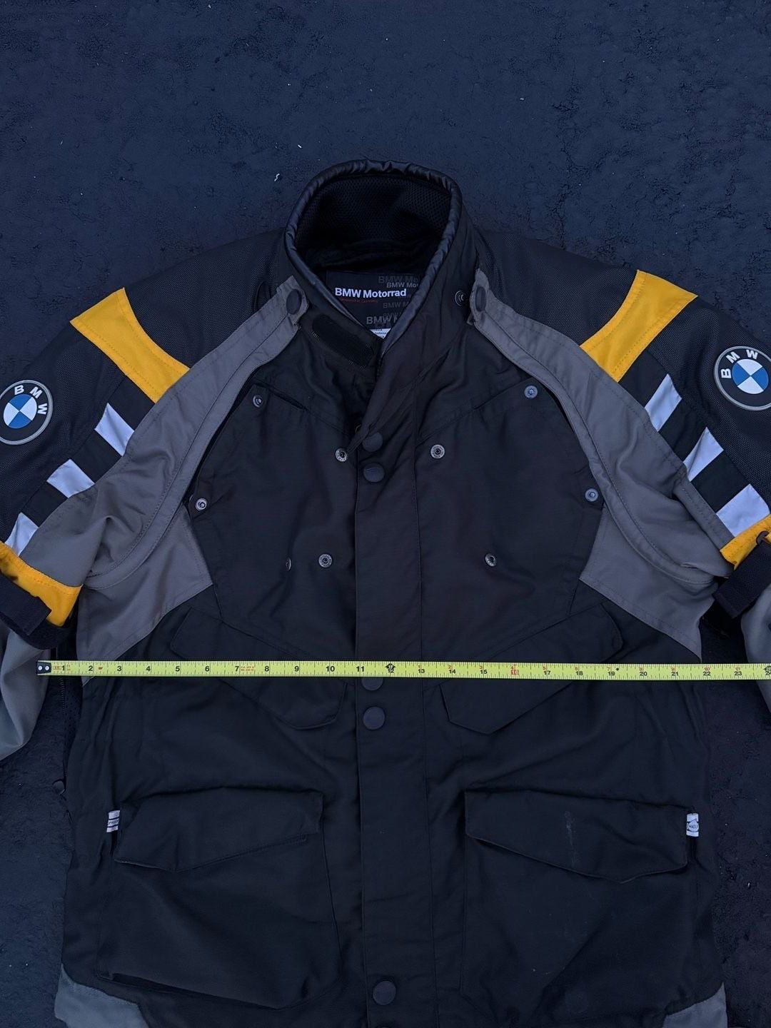 BMW Motorrad Rallye 3 Jacket Size 52 Black Yellow Motorcycle Touring 10