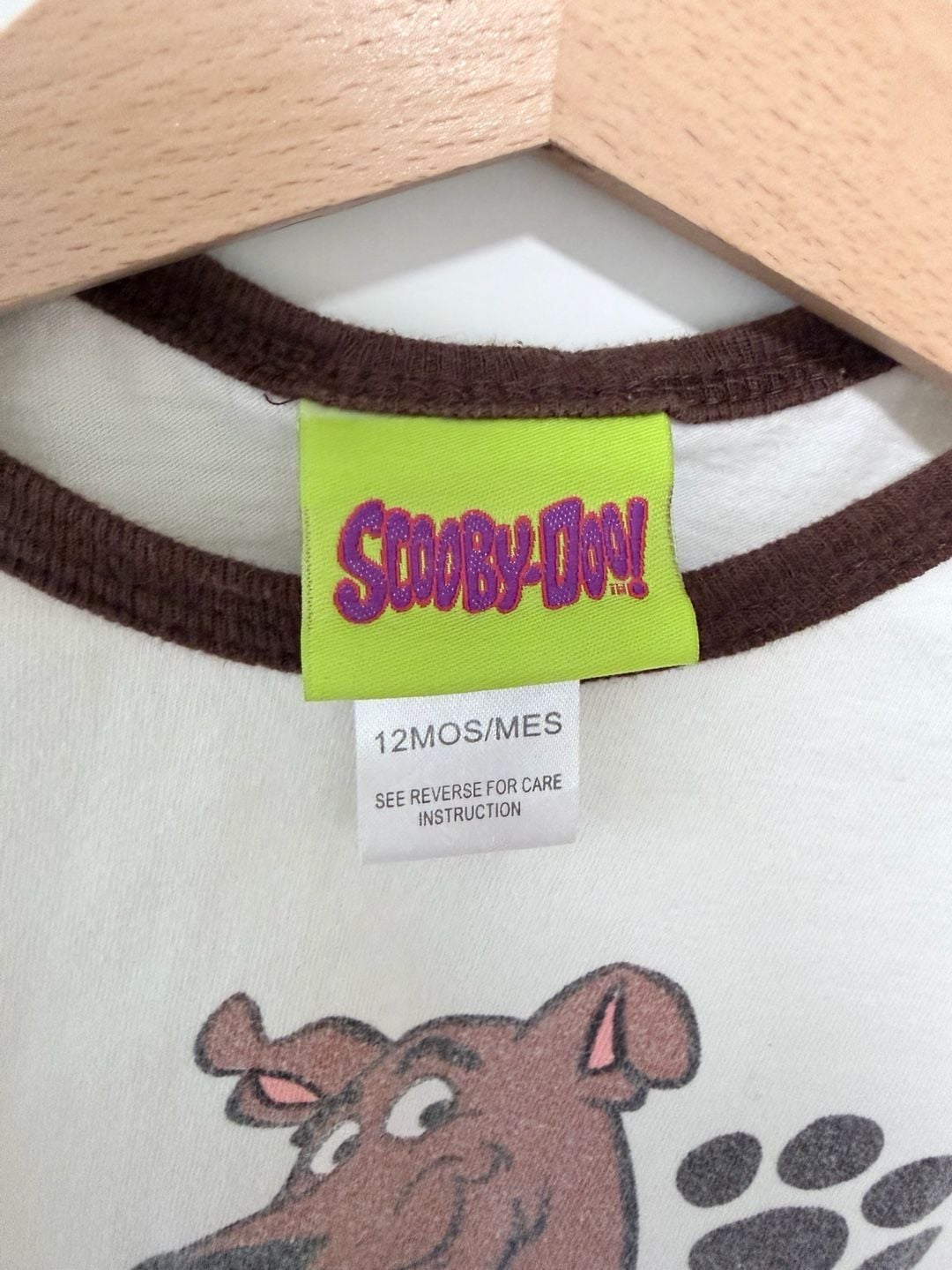 Vintage Scooby-Doo Bodysuit Size 12MOS White Brown Graphic Infant Baby Romper 4
