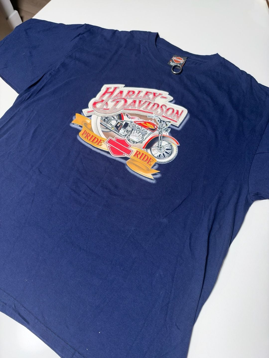 Harley-Davidson T-Shirt Size 2X Blue Pride Ride Granite Mountain Georgia 2