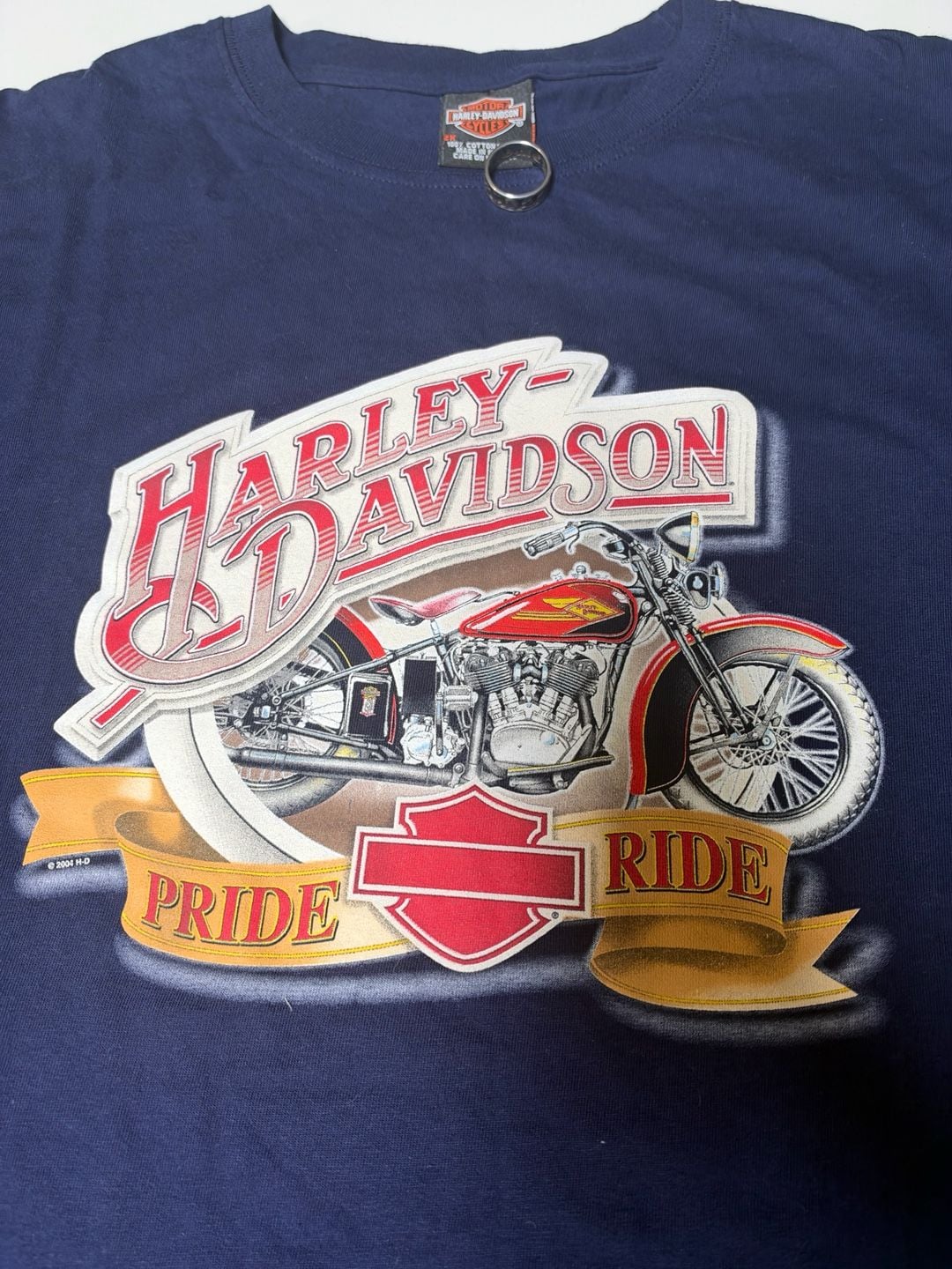 Harley-Davidson T-Shirt Size 2X Blue Pride Ride Granite Mountain Georgia 3