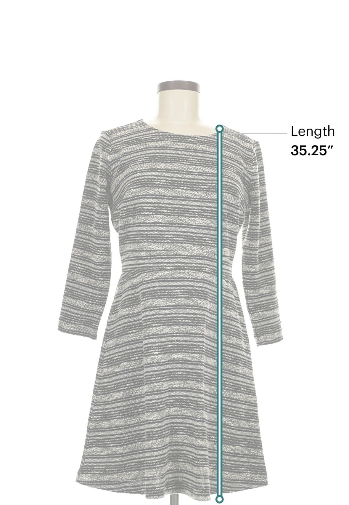 Ann Taylor LOFT Dress Size 6 Black White Striped Tweed A-Line Flare 6