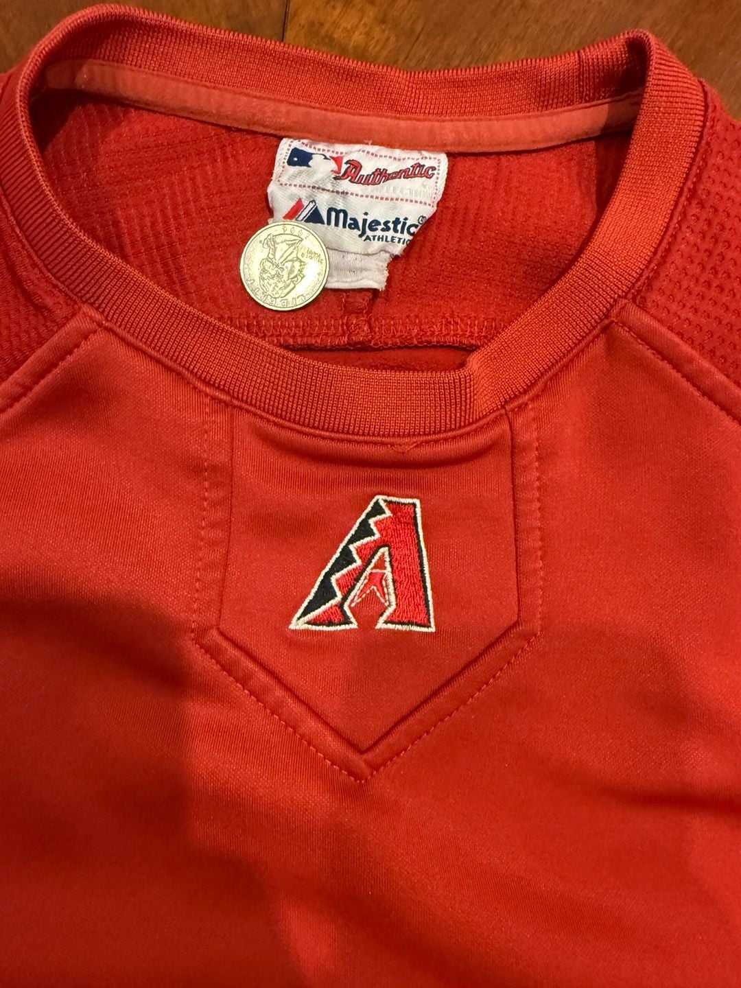 Majestic MLB Arizona Diamondbacks Therma Base Jersey Red Short Sleeve Size XL 3