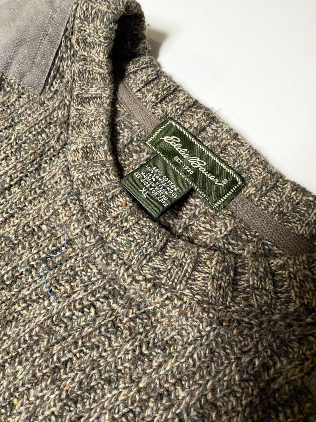 Eddie Bauer Sweater Size XL Brown Wool Blend Elbow Shoulder Patches 3