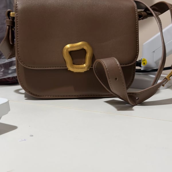 Songmont Leather Crossbody Bag Brown