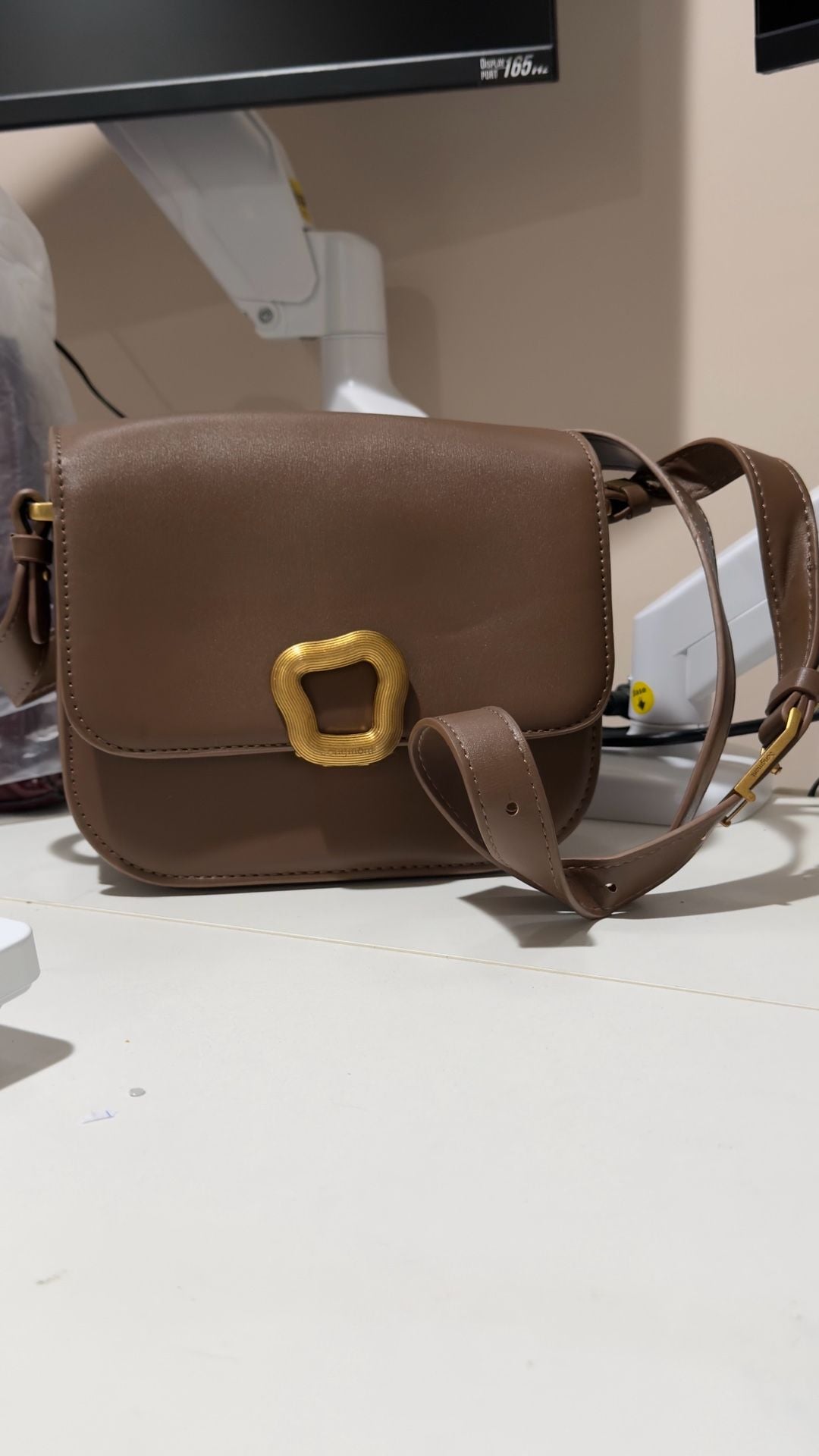 Songmont Leather Crossbody Bag Brown 8