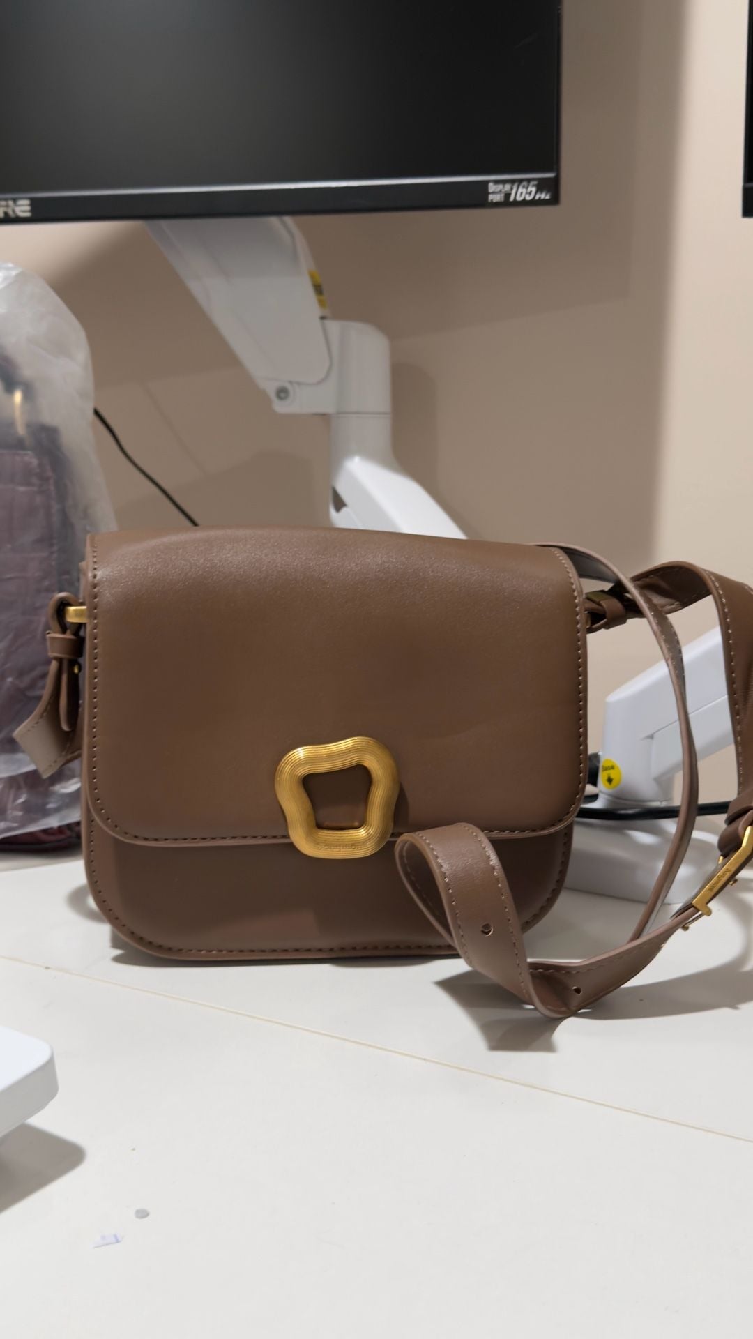 Songmont Leather Crossbody Bag Brown 10