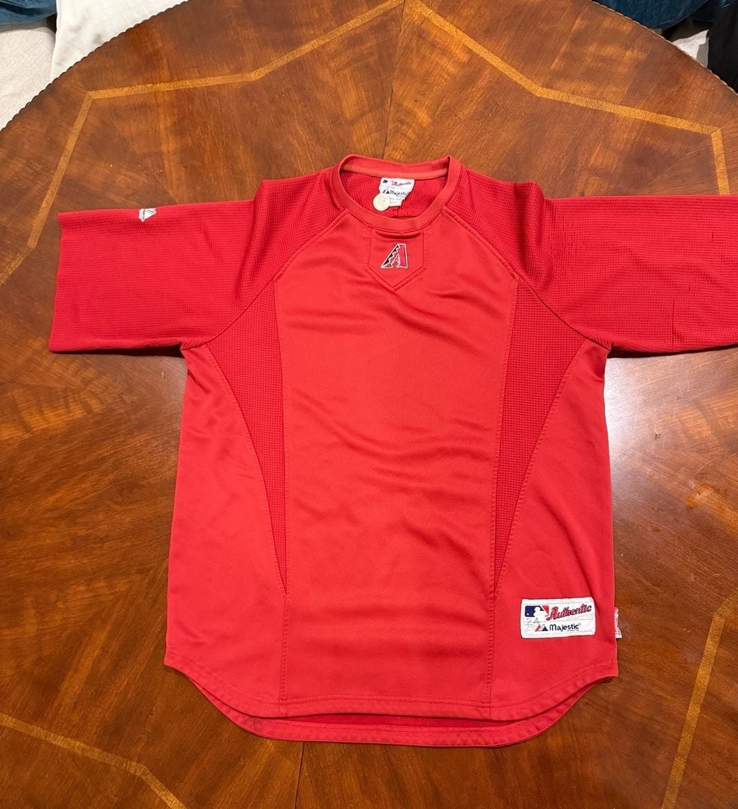 Majestic MLB Arizona Diamondbacks Therma Base Jersey Red Short Sleeve Size XL 2
